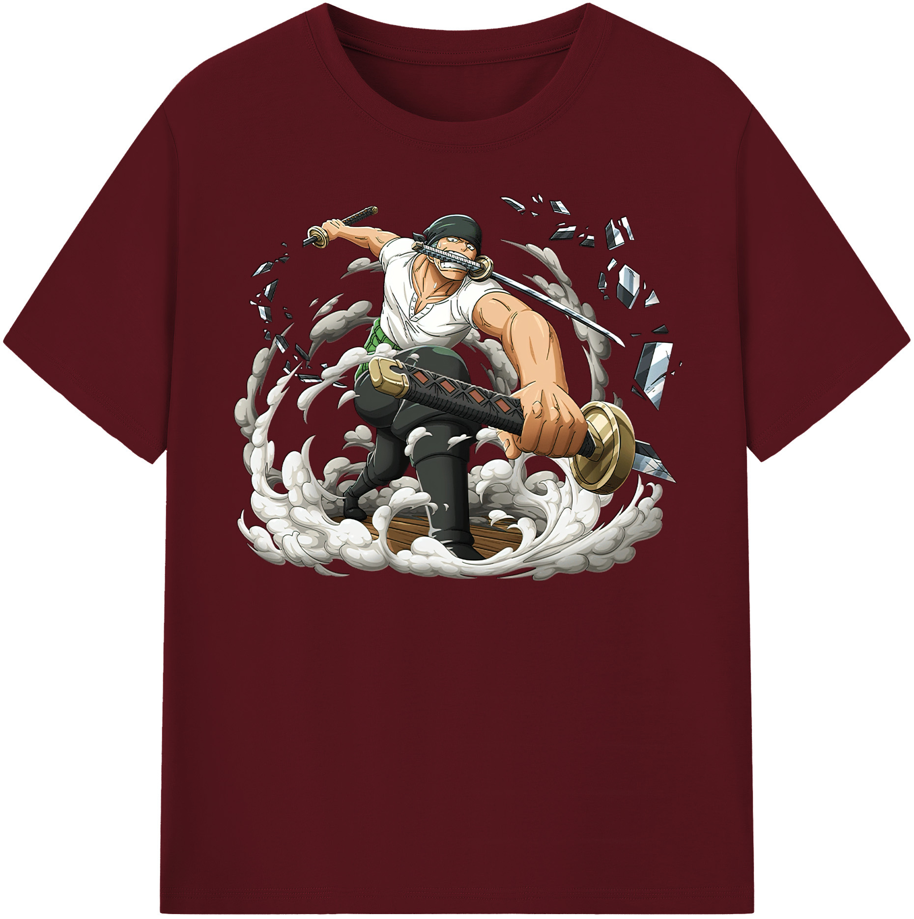 ワンピース ロロノア・ゾロ ONE PIECE Roronoa Zoro 綿100％半袖Tシャツ（フロントプリント）
